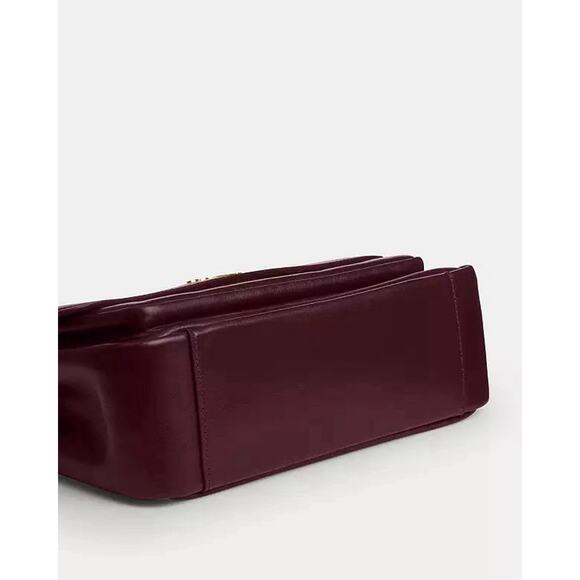 NWT Coach Elodie Crossbody Bag Shiny smooth leather CCF09 Maple Silver - Picture 10 of 11